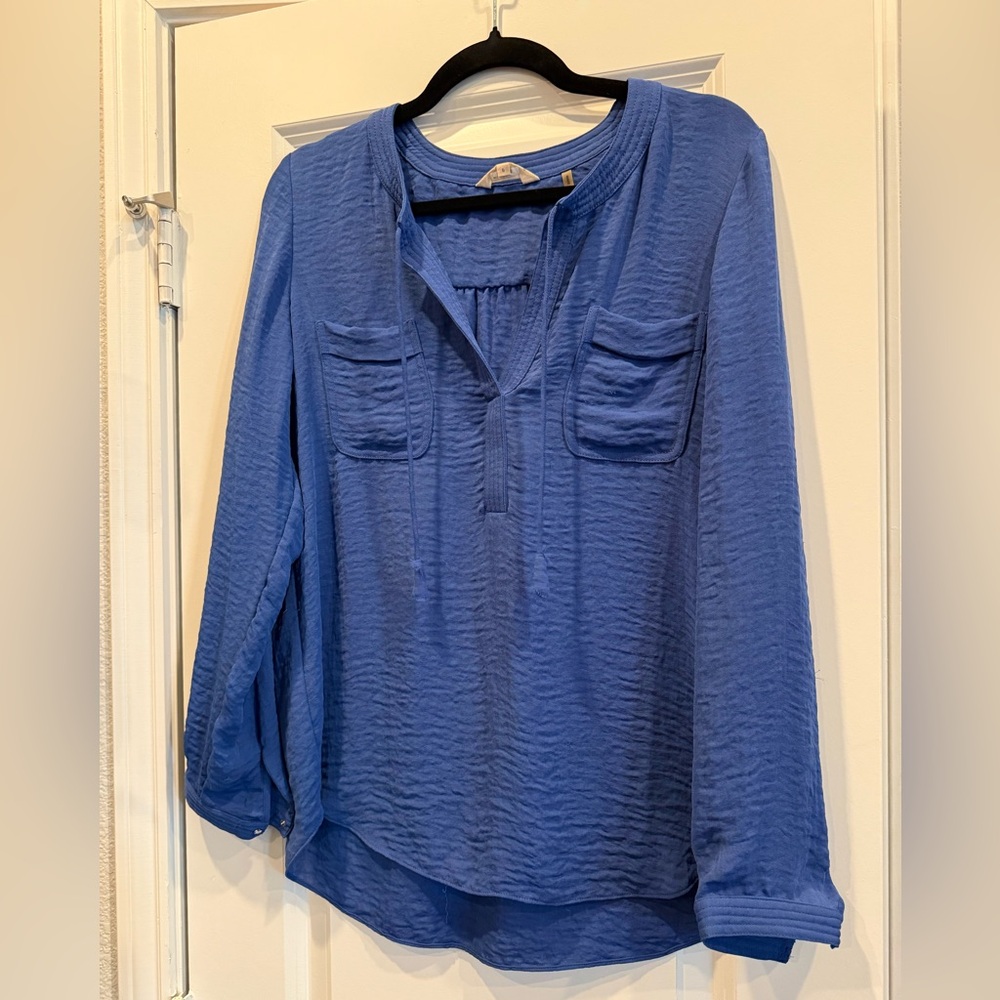 Rebecca Taylor Royal Blue Textured Blouse